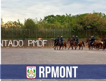 Alunos do VII CTMon realizam visita ao RPMont do Polícia Militar do DF