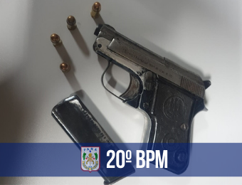 20° BPM apreende arma usada por suspeito de tráfico de drogas no Jurunas