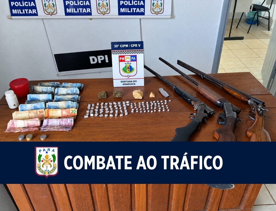 Patrulha Rural apreende drogas e três espingardas durante ação em Santana do Araguaia