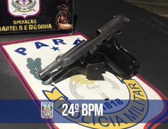 24ºPM apreende armas de fogo, drogas e prende suspeito de alta periculosidade