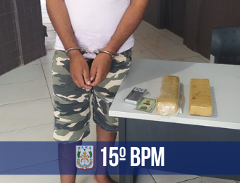 15° BPM prende homem com mais de 1Kg de maconha