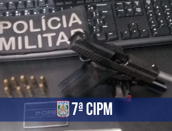 7ª CIPM apreende pistola e prende dupla por porte ilegal de arma de fogo