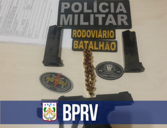 Operação do BPRv recupera quatro veículos roubados e apreende arma de fogo